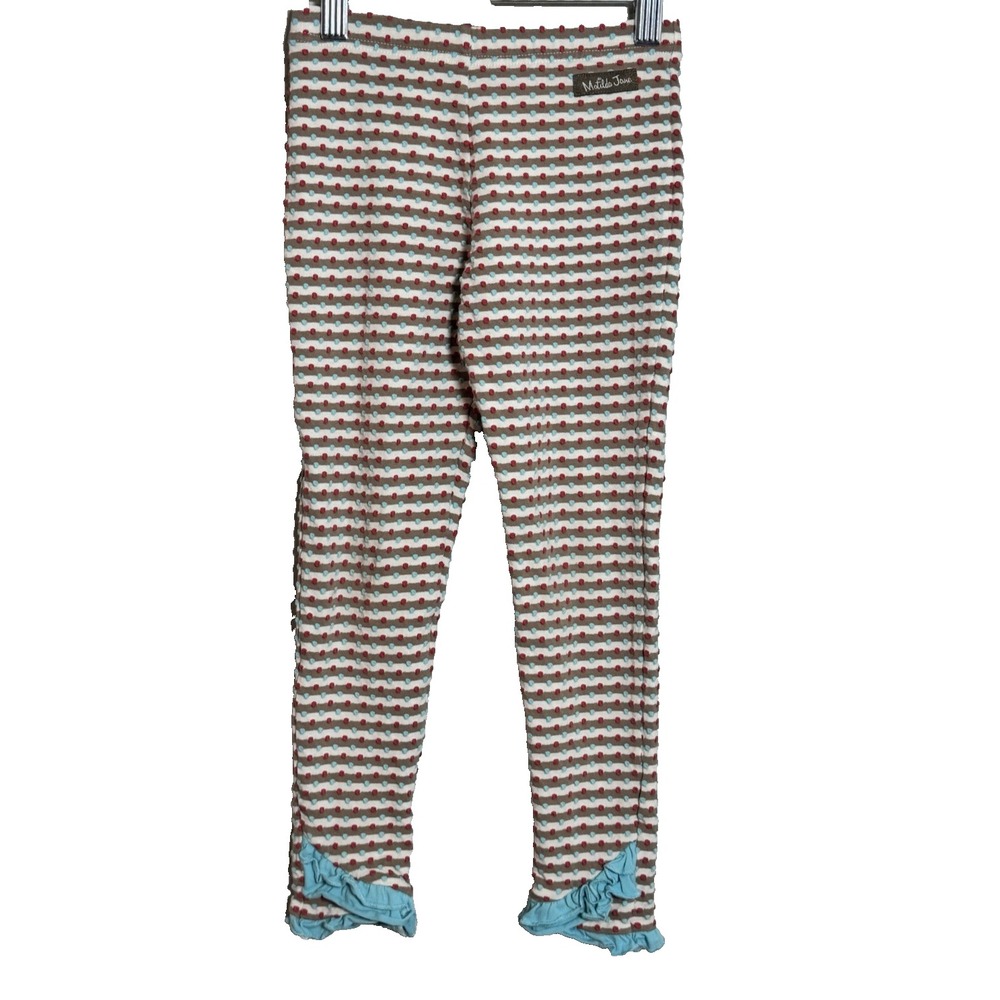Matilda Jane Once Upon A Time Illusion Dot Stripe Ruffles Leggings Size 6‎
